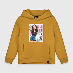 Толстовка оверсайз детская Blackpink - Jisoo, цвет: горчичный