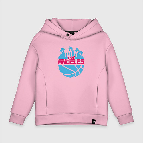 Детское худи оверсайз Lakers city / Светло-розовый – фото 1