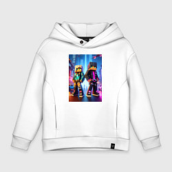 Детское худи оверсайз Minecraft - characters neon glow