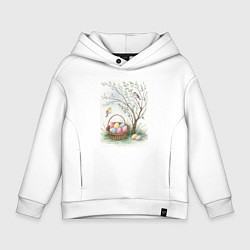 Детское худи оверсайз Пасхальная открытка, акварель