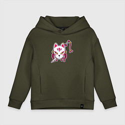 Детское худи оверсайз Кошка самурай