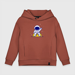 Толстовка оверсайз детская Приветик с луны, цвет: кирпичный