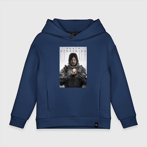 Детское худи оверсайз Death Stranding - Norman Reedus / Тёмно-синий – фото 1