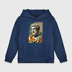 Детское худи оверсайз Античная статуя в теплых тонах