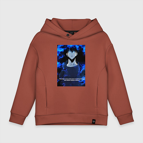 Детское худи оверсайз Sung Jinwoo / Кирпичный – фото 1