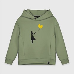Толстовка оверсайз детская Wu-Tang Banksy, цвет: авокадо