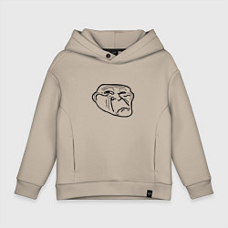 Детское худи оверсайз Тролл фейс недовольный мем