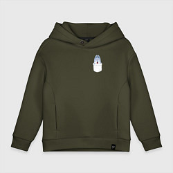 Толстовка оверсайз детская Wolf Chan in pocket, цвет: хаки