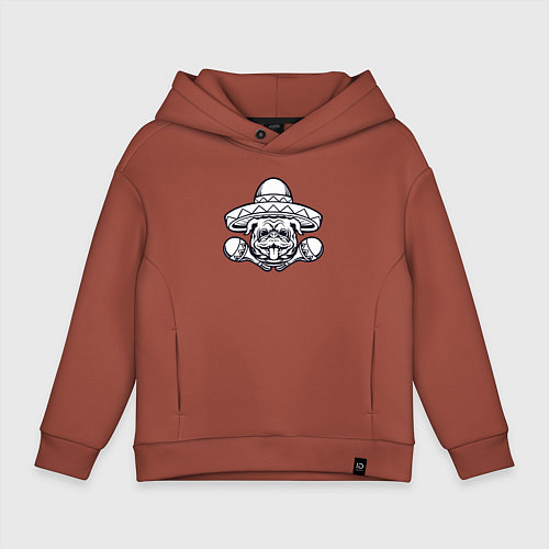 Детское худи оверсайз Мексиканский бульдог / Кирпичный – фото 1