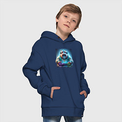 Толстовка оверсайз детская Hippo - esports player, цвет: тёмно-синий — фото 2