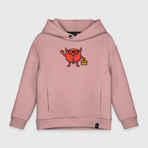 Детское худи оверсайз Офисный дьяволёнок / Пыльно-розовый – фото 1