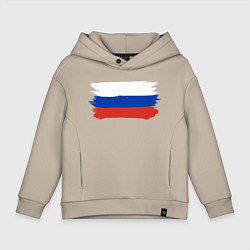 Детское худи оверсайз Флаг россии нарисованный