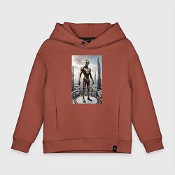 Детское худи оверсайз Инопланетянин в городе будущего