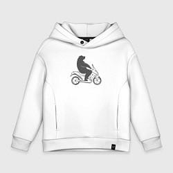 Детское худи оверсайз Мишка на мотоцикле