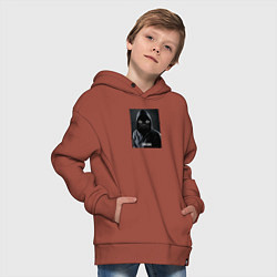 Толстовка оверсайз детская Окак мем, цвет: кирпичный — фото 2