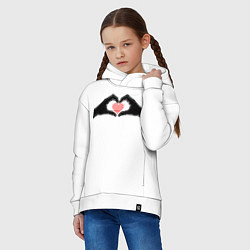 Толстовка оверсайз детская Цифровая любовь, цвет: белый — фото 2