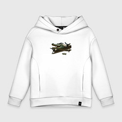 Толстовка оверсайз детская Бомбардиро крокодило, цвет: белый