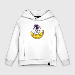Толстовка оверсайз детская Space dab, цвет: белый