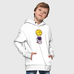 Толстовка оверсайз детская Лунные качели, цвет: белый — фото 2