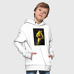 Толстовка оверсайз детская Pikachu, цвет: белый — фото 2