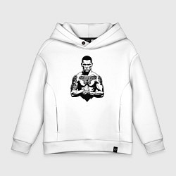 Толстовка оверсайз детская Нейт Диас в татуировках, цвет: белый