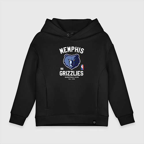Детское худи оверсайз Memphis Grizzlies - NBA team / Черный – фото 1