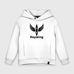 Толстовка оверсайз детская Каякинг с крыльями, цвет: белый