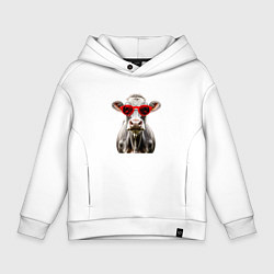 Детское худи оверсайз Корова в очках