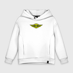 Толстовка оверсайз детская Yoda face, цвет: белый