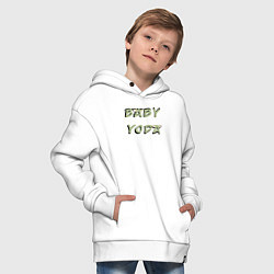 Толстовка оверсайз детская Baby Yoda, цвет: белый — фото 2
