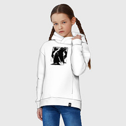 Толстовка оверсайз детская Крот с ножом, цвет: белый — фото 2