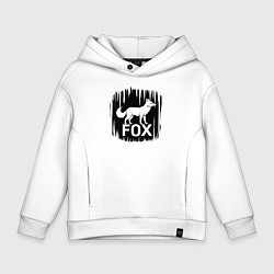 Толстовка оверсайз детская Лис в лесу, цвет: белый