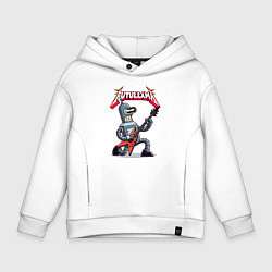 Толстовка оверсайз детская Bender bending robot from rock group Futurama, цвет: белый