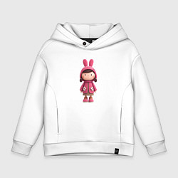 Детское худи оверсайз Девочка в розовом зимнем наряде