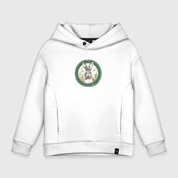 Толстовка оверсайз детская Кролик с бабочкой, цвет: белый