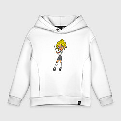 Толстовка оверсайз детская Училка блондинка, цвет: белый
