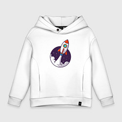Толстовка оверсайз детская Старт ракеты, цвет: белый