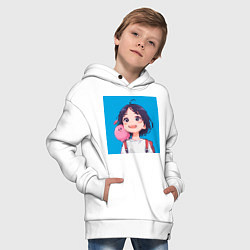 Толстовка оверсайз детская Сидзука Кудзэ, цвет: белый — фото 2