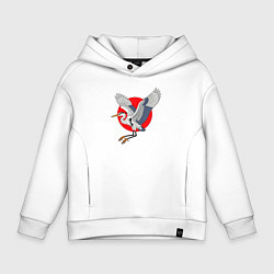 Детское худи оверсайз Цапля на закате