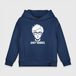 Толстовка оверсайз детская Энди Уорхол в аниме стиле, цвет: тёмно-синий