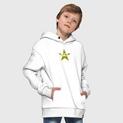 Толстовка оверсайз детская Rock star in swampy green, цвет: белый — фото 2
