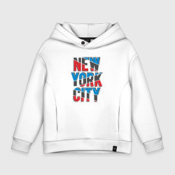 Толстовка оверсайз детская New York city, цвет: белый