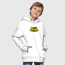 Толстовка оверсайз детская Batman old classic, цвет: белый — фото 2