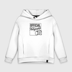 Толстовка оверсайз детская Официальный фотограф, цвет: белый