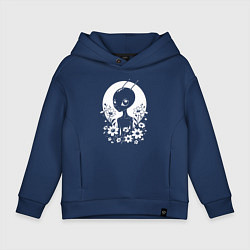 Толстовка оверсайз детская Лунный странник, цвет: тёмно-синий