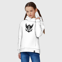 Толстовка оверсайз детская Пиратский крылатый дух, цвет: белый — фото 2