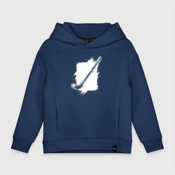 Детское худи оверсайз Хоккейная клюшка в квадрате