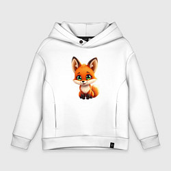 Детское худи оверсайз Пушистая радость: Лисёнок в мультяшном стиле