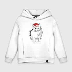 Толстовка оверсайз детская Мемный кот Бендер - 2026, цвет: белый