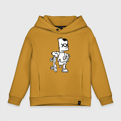 Толстовка оверсайз детская Bart Simpsons Zombie, цвет: горчичный